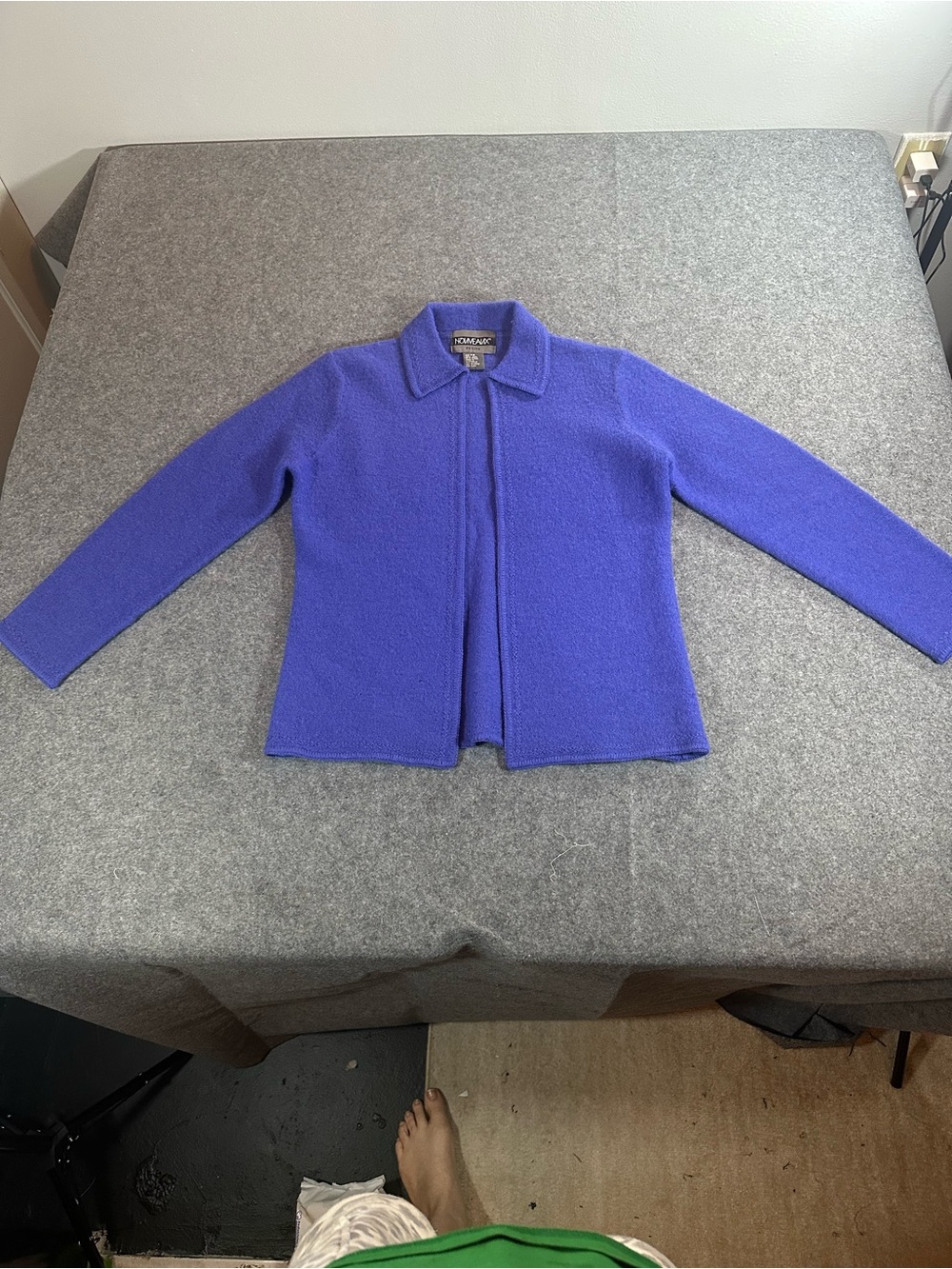 Vintage Collared Wool Purple Knit Cardigan